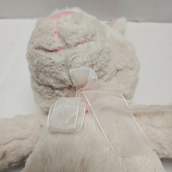 Gitzy Plush Gingham Stuffed Animal Cream Bunny Rabbit with Bow Toy Decor - Picture 8 of 14